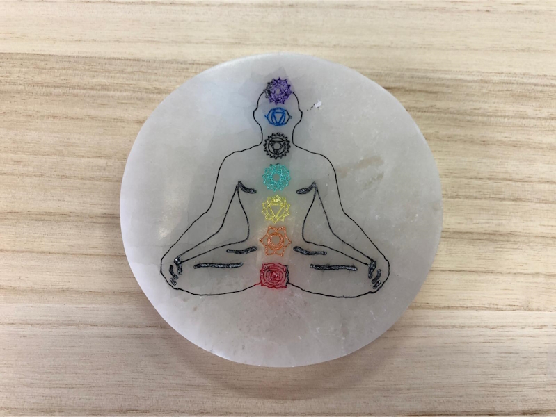 Plato Selenita Meditación Chakras 10 cm